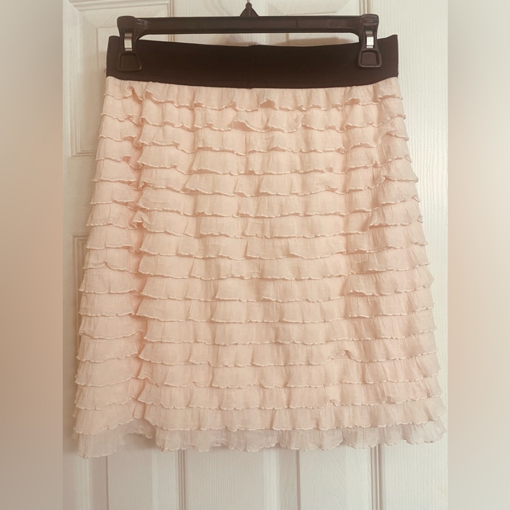 Kimchi Blue Urban Outfitters Light Pink Lined Ruffle Skirt Size Small - Picture 1 of 4